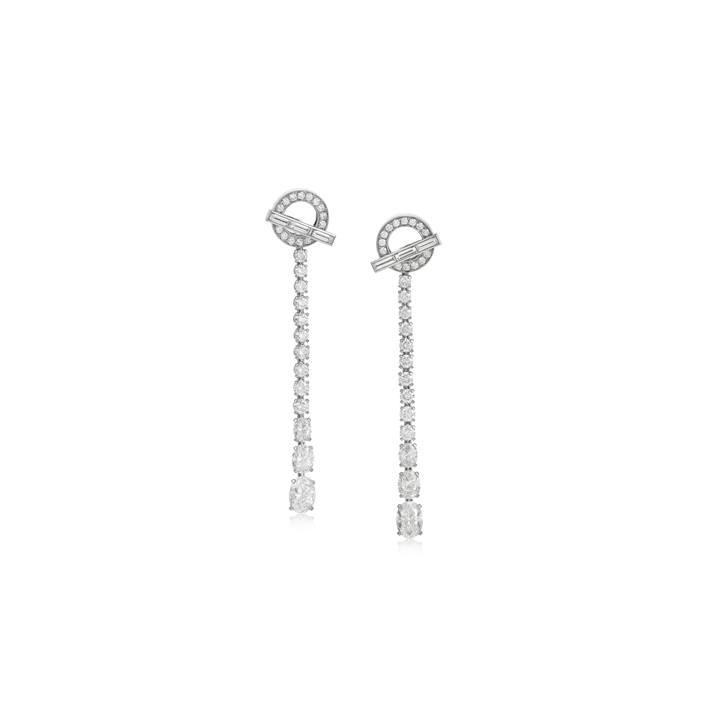 HERMÈS OT BUCKLE FULL DIAMOND EARRINGS 